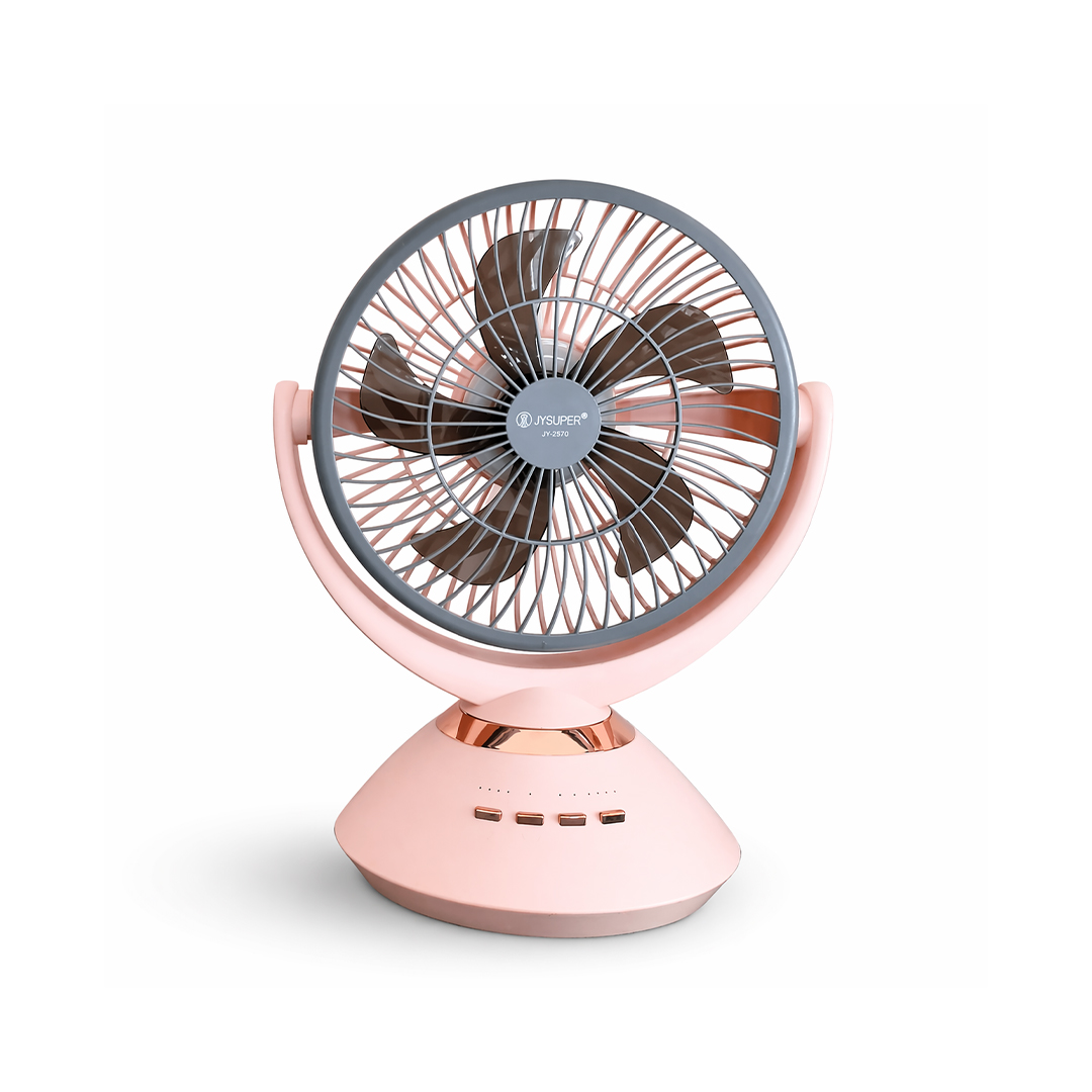 JYSuper JY-2570 Professional 6 Battery Rechargeable Portable Table Fan